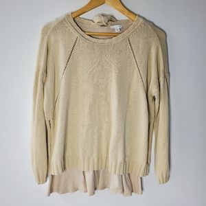 J Jill Layered Knit open back sweater With Layered Tank  Size Medium